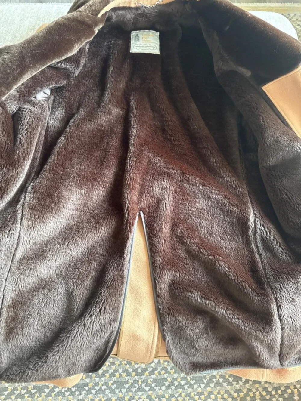 Vintage Men's London Fog Wool Camel Coat Brown Collar Size 42R Old Money
